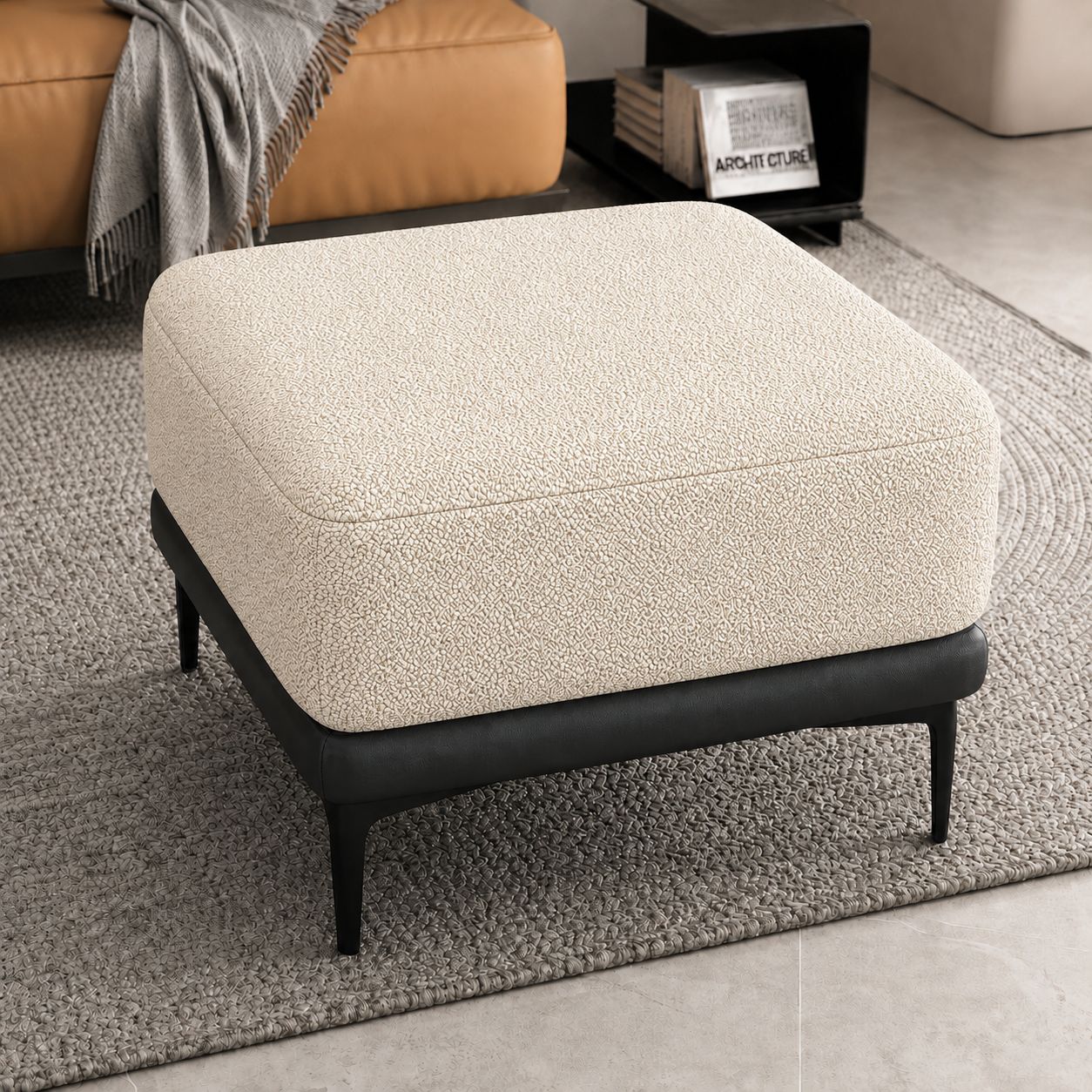 SofaVogue Sapphire Luxe Ottoman - Cream